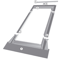 Vertical and horizontal cross-section with EZV- A flashing elements